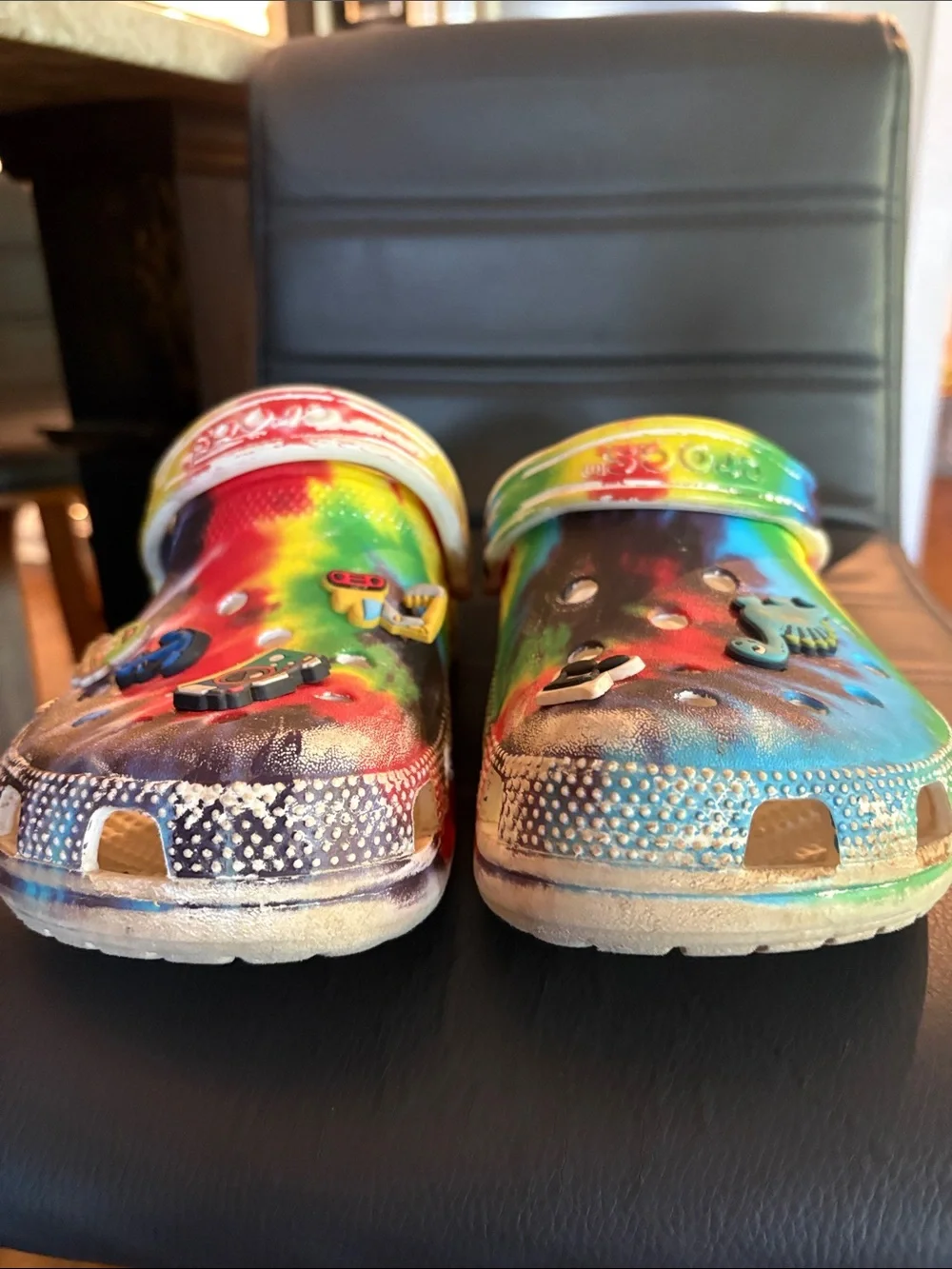 CROCS Rainbow Tie-Dye Clog with Jibbitz Charms - Multicolor